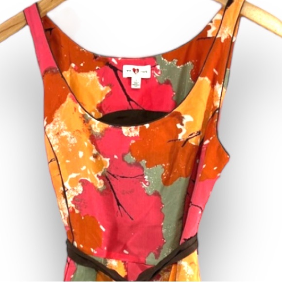 WE LOVE VERA  Silk Floral scoop neck sleeveless dress SZ 2 - Picture 8 of 9